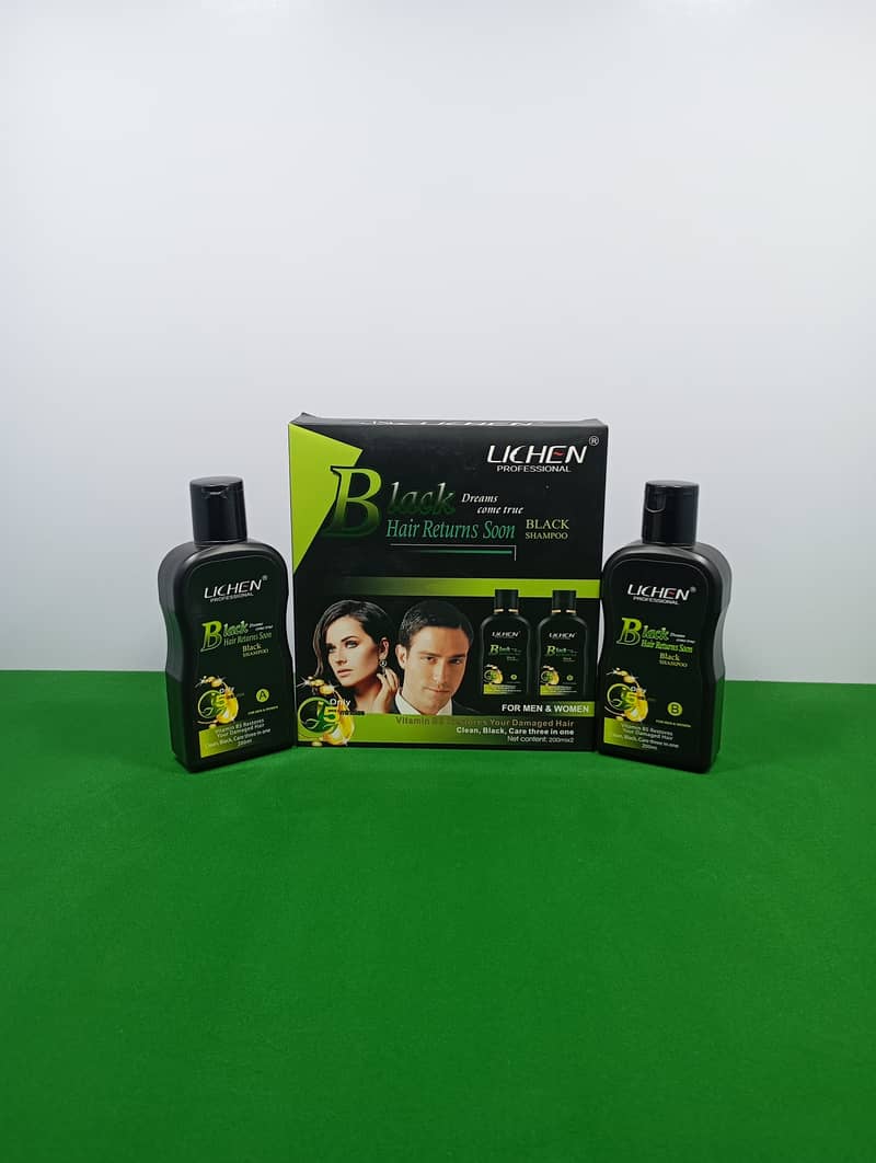 Lichen Hair Color Shampoo Black/Dark Brown 1