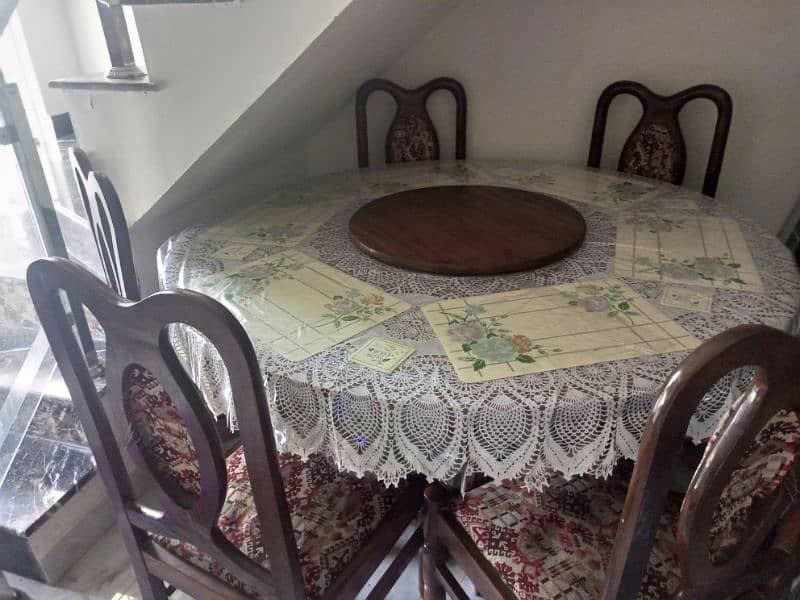 Dining table with 6 chairs and mid table 1