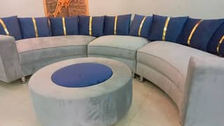 u Shape sofa set with table