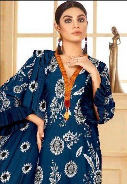 Amna B- 3 Pc Unstitched Lawn Printed Suit. . . Free Delivery All Pakistan 1