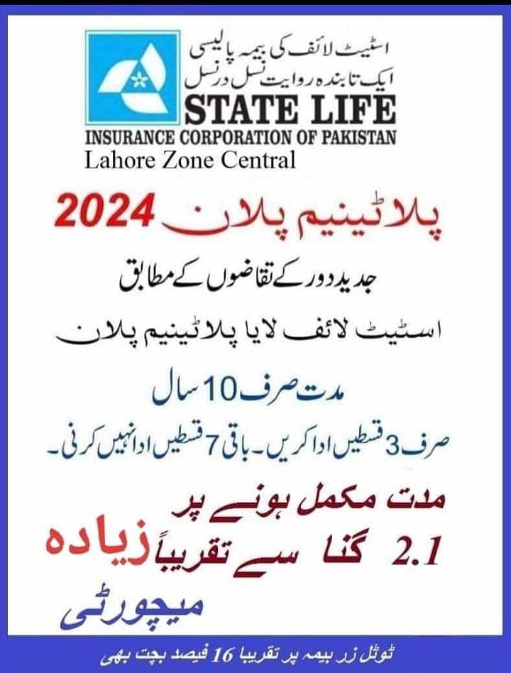 State life insurance/saving plans and job opportunities GOVT. Sector 14