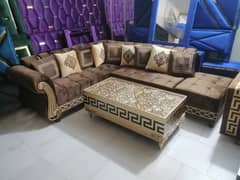 L shape sofa / corner sofa / 6 seater velvet sofa / 3 2 1 sofa /