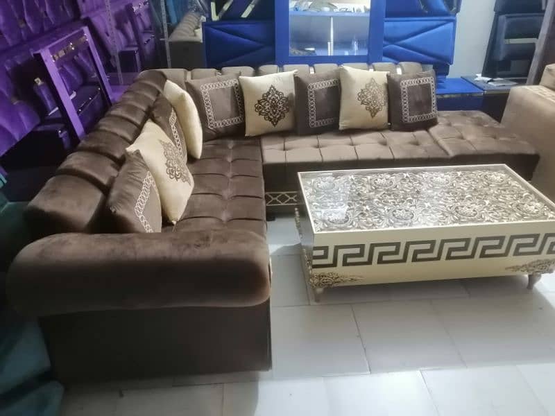 L shape sofa / corner sofa / six seater / velvet sofa / Sofa for sale 2