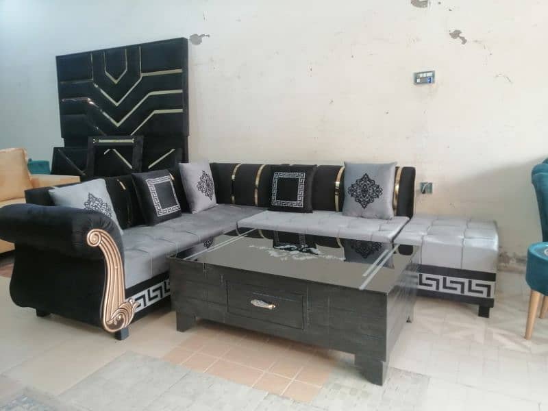 L shape sofa / corner sofa / six seater / velvet sofa / Sofa for sale 3