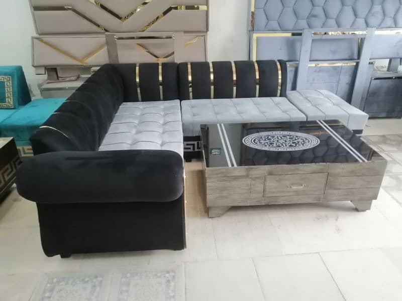 L shape sofa / corner sofa / six seater / velvet sofa / Sofa for sale 5