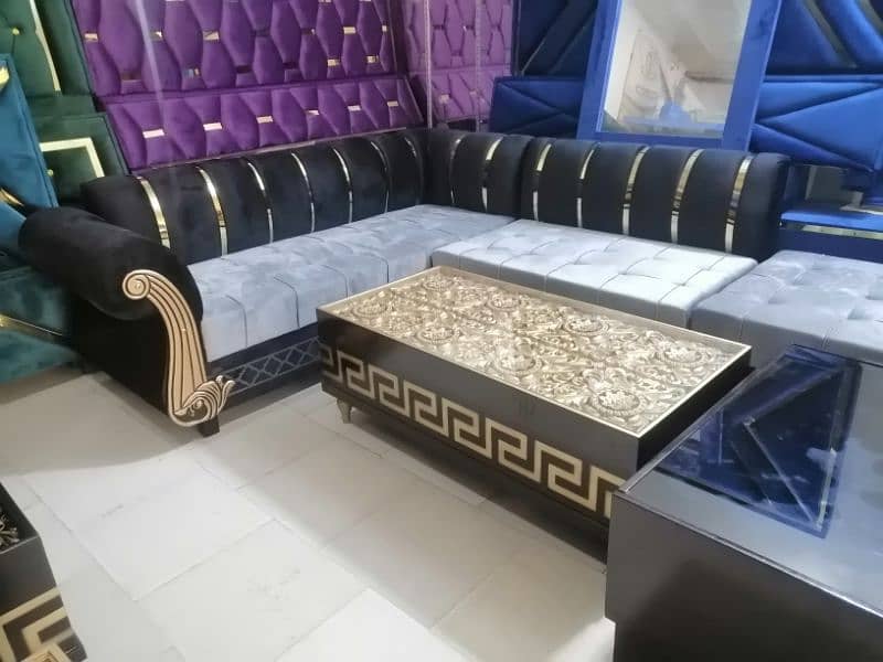 L shape sofa / corner sofa / six seater / velvet sofa / Sofa for sale 6