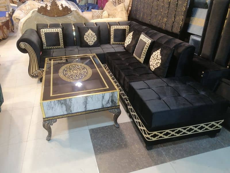 L shape sofa / corner sofa / six seater / velvet sofa / Sofa for sale 10