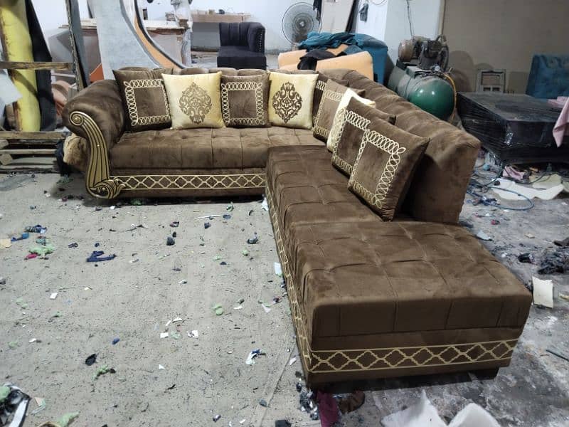 L shape sofa / corner sofa / six seater / velvet sofa / Sofa for sale 13