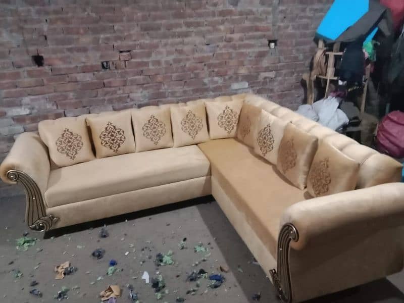 L shape sofa / corner sofa / six seater / velvet sofa / Sofa for sale 16