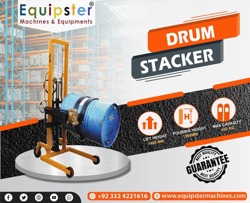 drum stacker, drum lifter, forklifter, electrical, drum trolley, carts 3