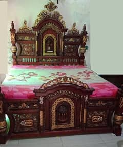 Chinioti Bed With 2 Side Tables and Dressing Table