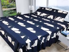 3 pcs Cotton Patchwork Double Bedsheet