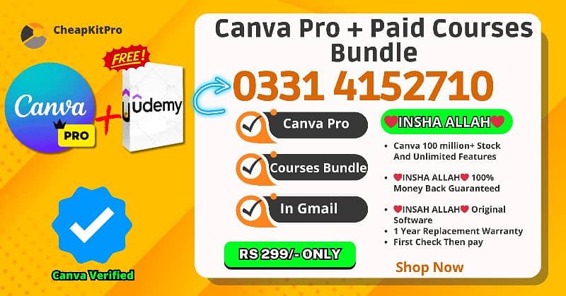 Canva Pro Software With Paid Course graphics design web digital logo 0