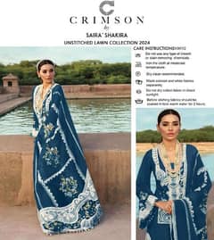 3 PC's Lawn Unstitched Embroidered suit