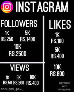 Instagram Followers Likes and views