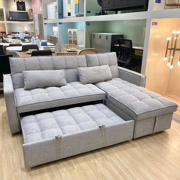 L Shape Folding Sofa Cum Bed 5 Seater 10 Year Warranty 1