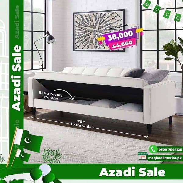 3 Seater Sofa cum bed Modern Design Maqboolinterior. pk 0