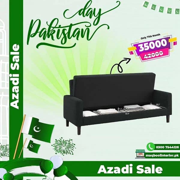 3 Seater Sofa cum bed Modern Design Maqboolinterior. pk 2