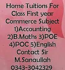 HOME TUITIONS FOR CLASS 9,10,11,12 ,O LEVEL ,BS ENGLISH , MATHS