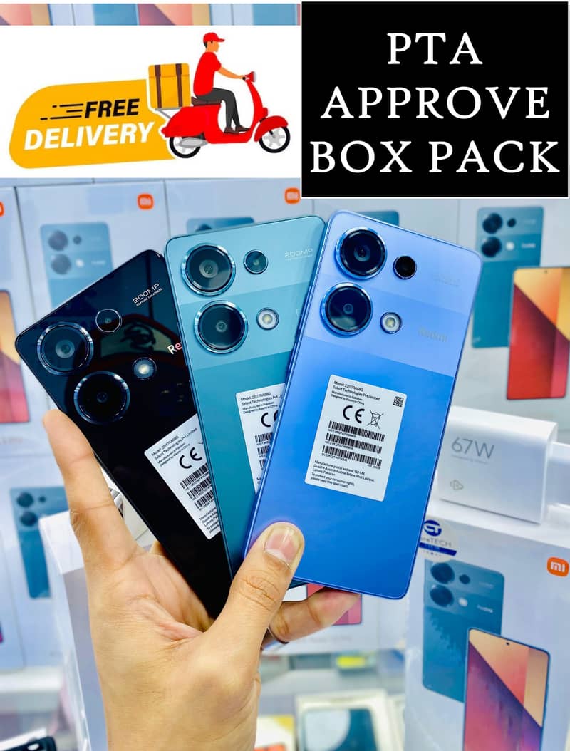 XIAOMI NOTE 13 PRO BOX PACK PTA APPROVE REDMI 12 14C A3 NOTE 13 12 3