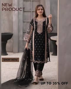 3PCs Women Stitched Embroidered Suit