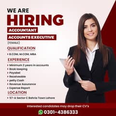 Job Opportunity: Female Accountant/Accounts Executive