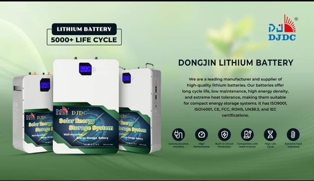 Dongjin (DJDC) Lithium Battery 48V 100AH with 5 Years Warranty 1