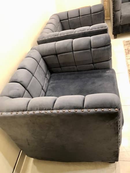 7 seater sofa/ very good valvet quality/ grey colour/ sofa set 2