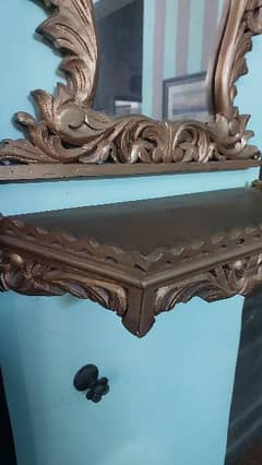 pure sheesham wood jhroka mirror with rack