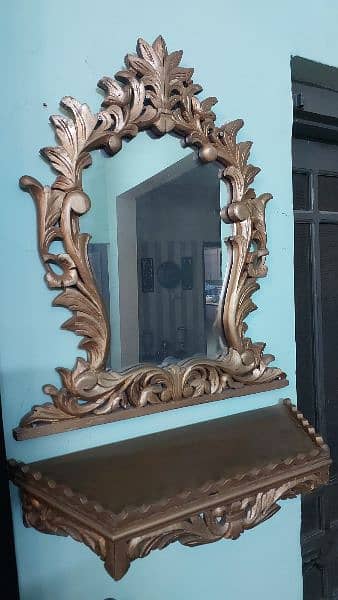 pure sheesham wood jhroka mirror with rack 3