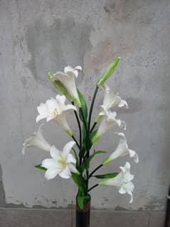 flowers with wooden stands