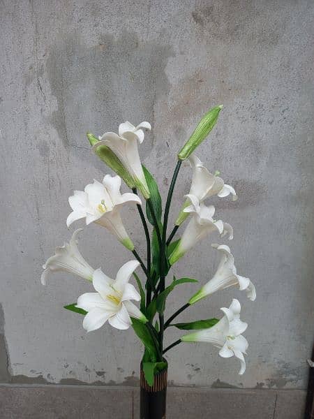 flowers with wooden stands 0