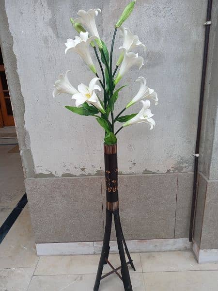 flowers with wooden stands 4