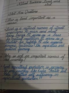 Handwriting assignment work