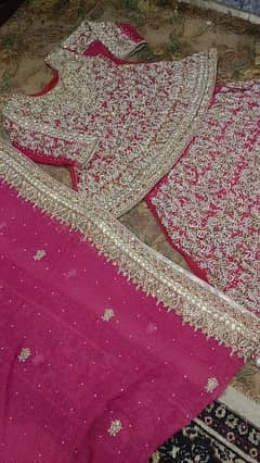 bridal lehnga pure 10 by 10 condition short frok and lehnga medium