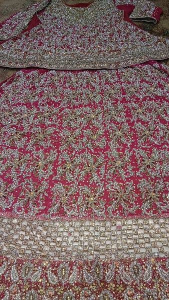 bridal lehnga pure 10 by 10 condition short frok and lehnga medium 6