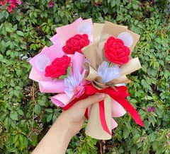 handmade Crochet rose bouquets