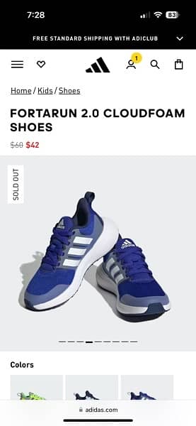 Adidas fortarun 2.0 cloudfoam shoes original 3