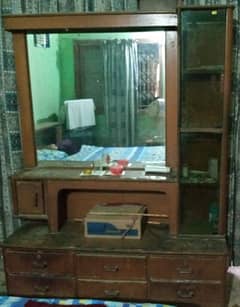 mirror is good condition side cabinet are perfect