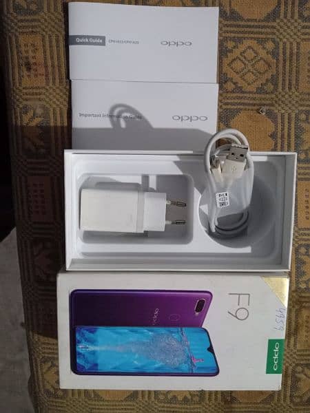 original oppo F9  (4+64) with box & charger 8