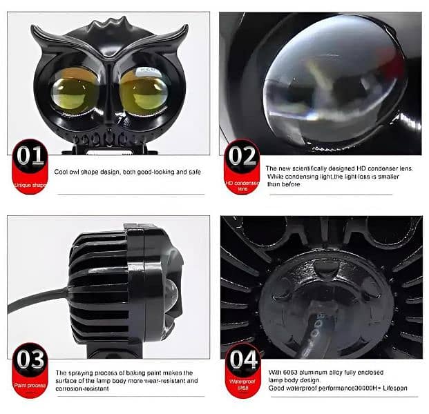 bike signal light owl shaped design 1