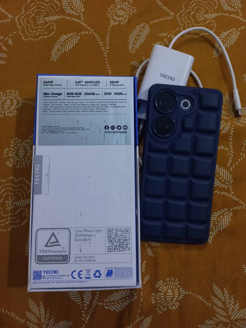 Tecno Camon 20 (8+8gb RAM)(256gb Storage) Complete Box(In Warranty) 10