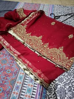 Red Bridal Lahnga with Golden making