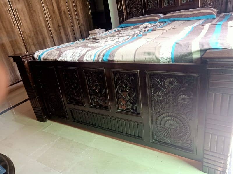 wooden double bed 2