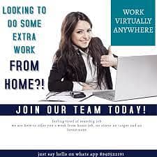 Without investment online Work Availible At Home.