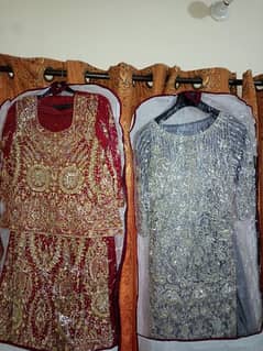 Barat Red Lehnga and Walima Grey Maxi