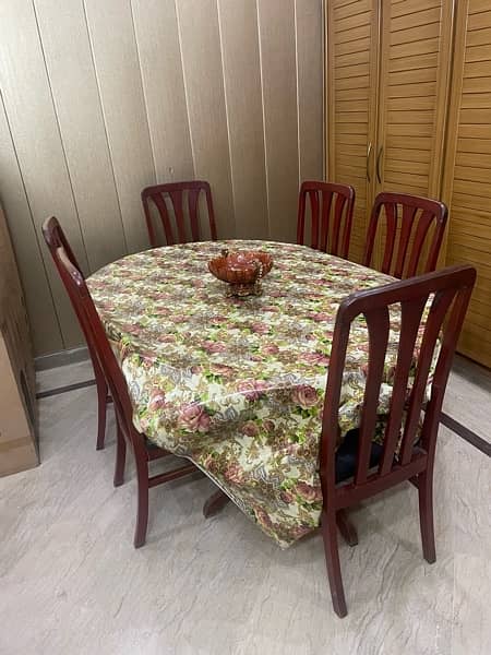 4 feet x 6 feet Fully Wooden 6 chair dining table 0