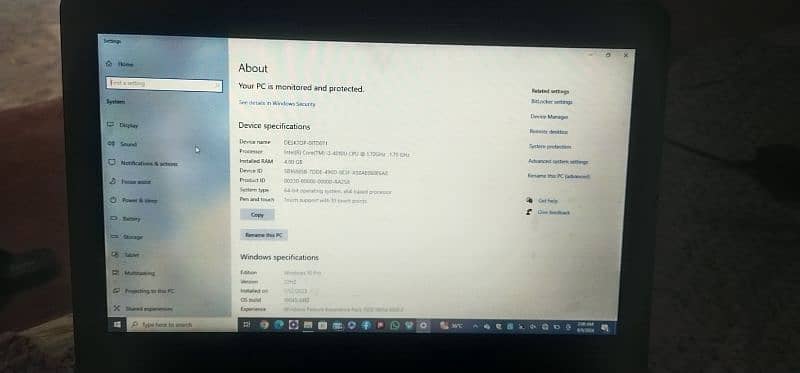 Dell Latitude 3340 core i3 touch screen Ram 4GB ROM 380GB 6