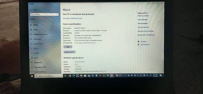 Dell Latitude 3340 core i3 touch screen Ram 4GB ROM 380GB 7