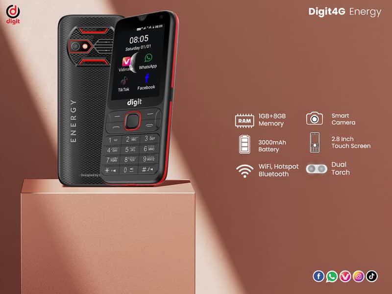 Jazz Digit 4G Energy Touch and Type Box Pack Phones 0